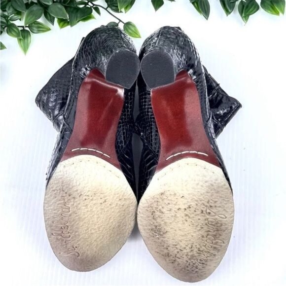 Sam Edelman Salina 2 Ankle Booties Black Snakeskin Embossed 7.5 - Picture 7 of 10
